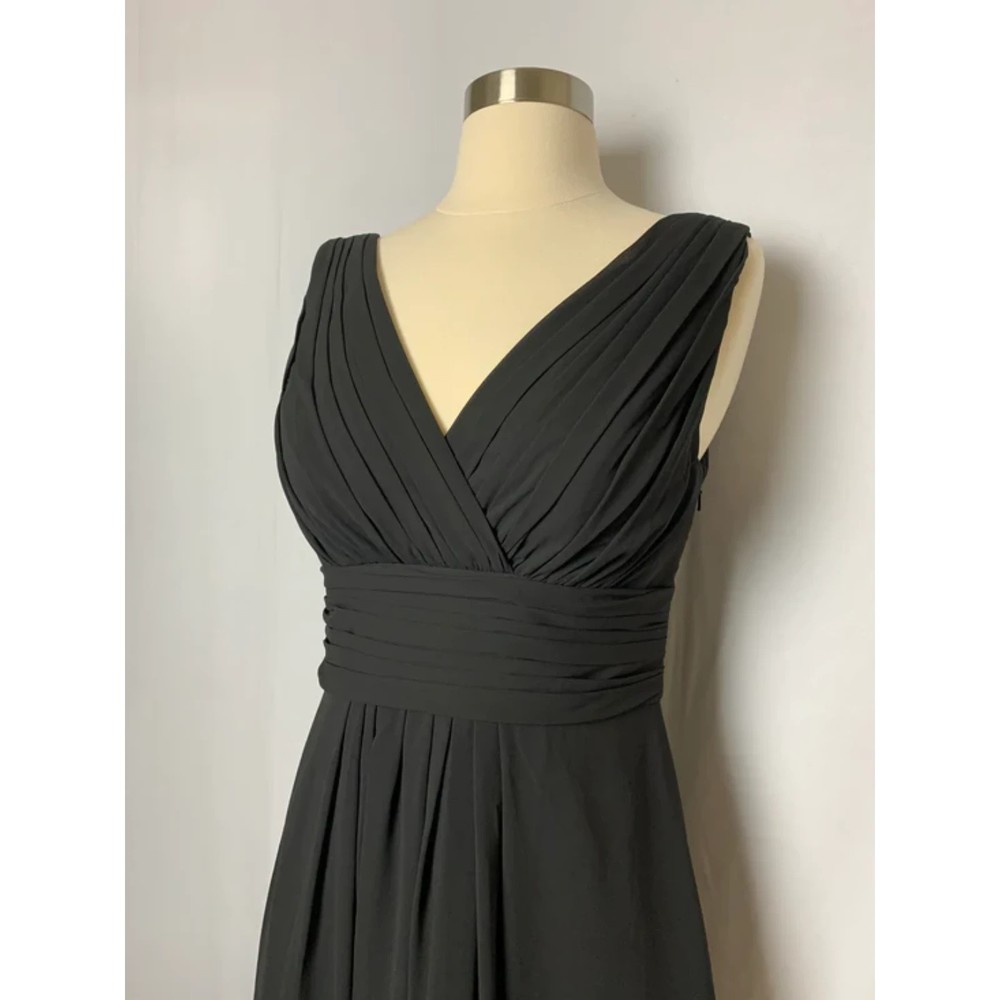 Bill Levkoff Size 6 Black Chiffon A-Line Formal G… - image 3